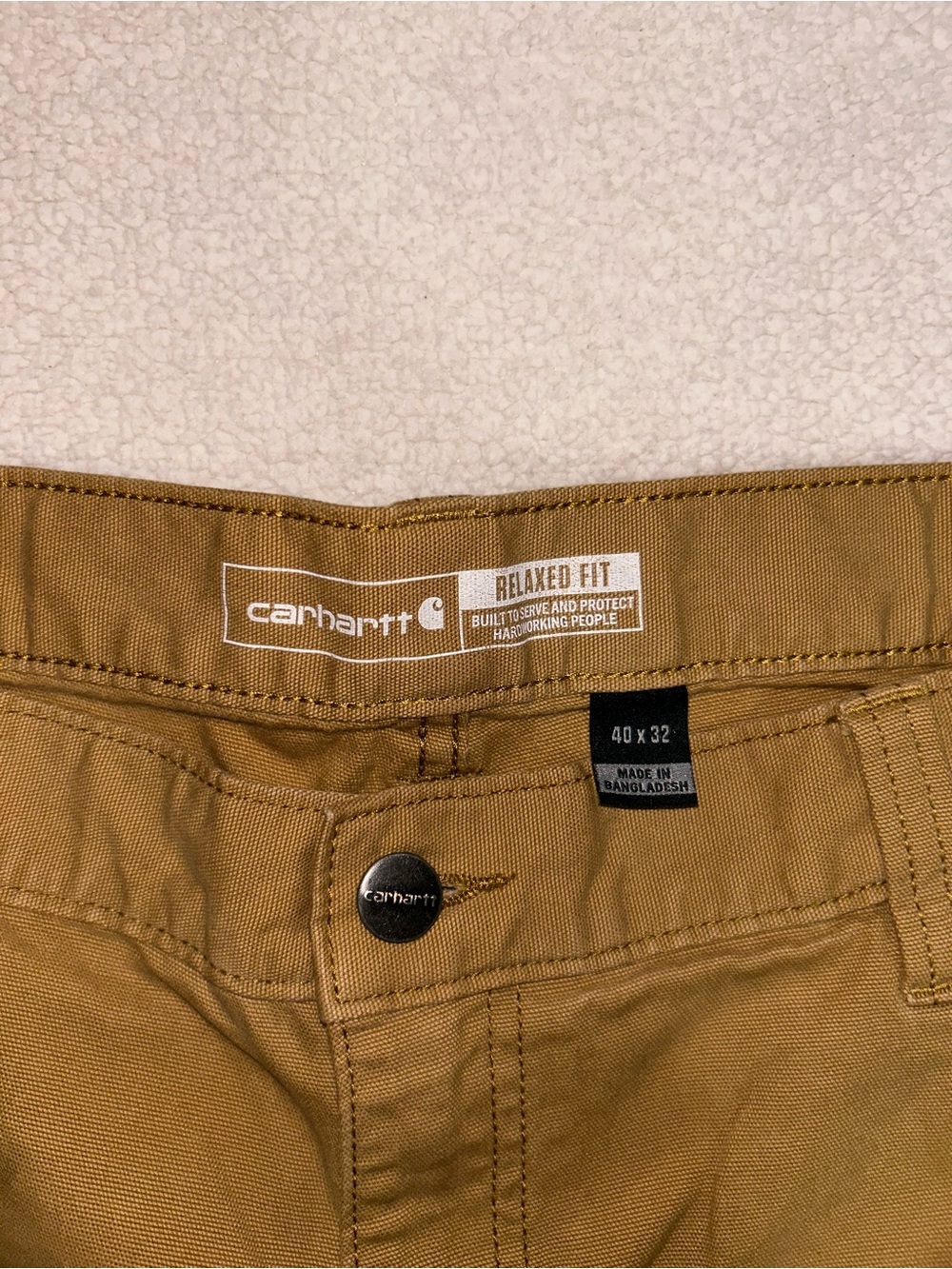 Carhartt Men's Rigby Canvas Work Pants 40x32 Brown Rugged Flex 102517